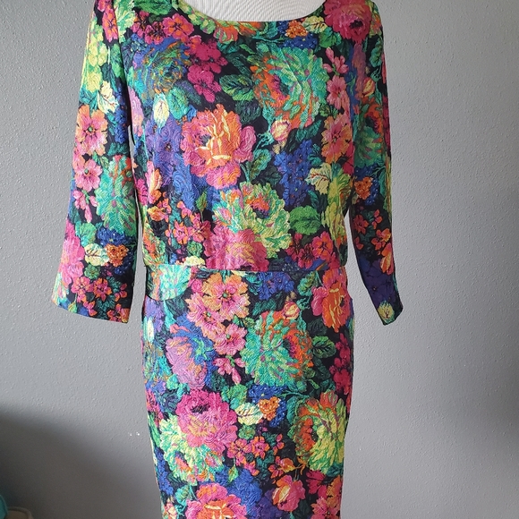 Anthropologie mini dress floral neon - Picture 2 of 3